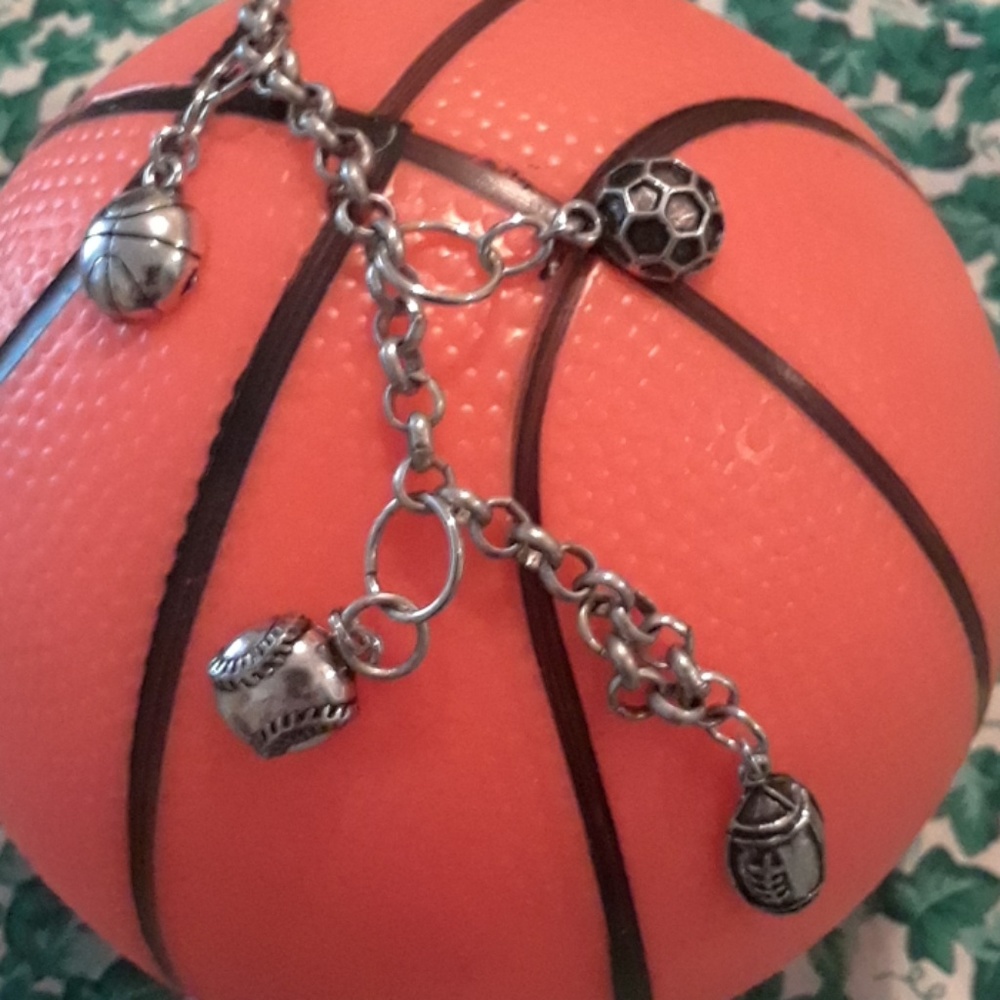 SPORTS Key Chain Fob Football Basketball Soccer. Hand Crafted. BgJ